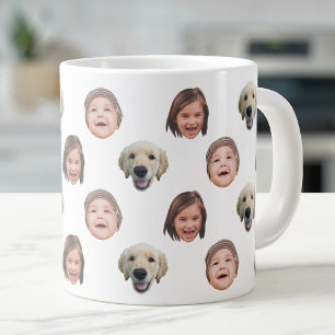 Grande Tasse 20 Oz Jumbo Cute Family Face 3 Photos Spécialité