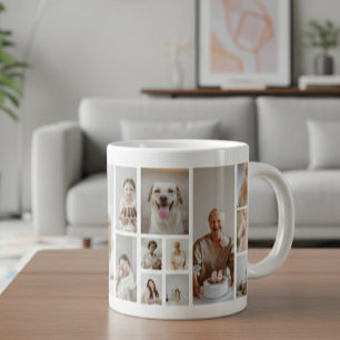 Grande Tasse 21 Photo Collage Famille Personnalisée
