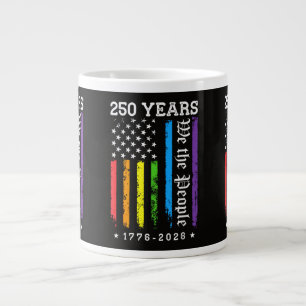 Grande Tasse 250 Ans de Drapeau de Fierté LGBT Américain 250e A