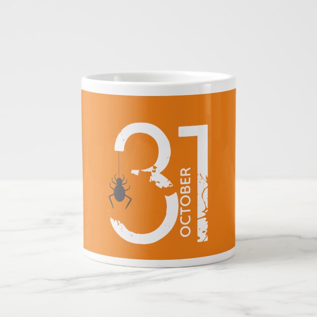 Grande Tasse 31 octobre Halloween de l'araignée noire (Devant)