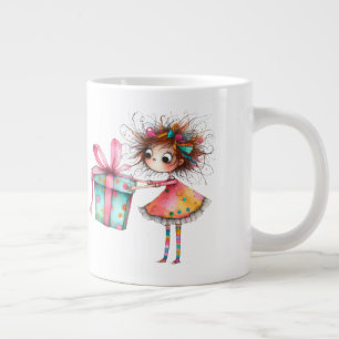 Grande Tasse * 3 Coloré Fantaisiste Noël Fille Cadeau AP97