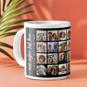 Grande Tasse 40 Collage de photos - 4 lignes 10 colonnes - Nom 
