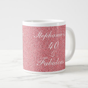 Grande Tasse 40 Et Fabuleux Rose Anniversaire rose Parties scin