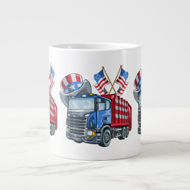 Grande Tasse 4 juillet Camion-poubelle Fantastique Chemise Homm (Devant)