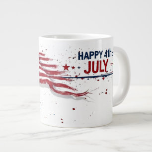 Grande Tasse 4 juillet - Tache de peinture de drapeau américain