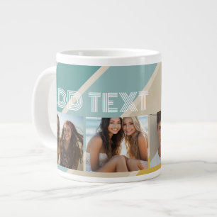 Grande Tasse 4 Photo motif à rayures rétro nom funky