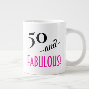 Grande Tasse 50 et FABULEUX ! Typographie rétro 50e anniversair