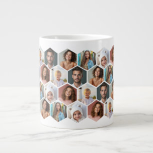 Grande Tasse 6 Collage de photos - motif nid d'abeille funky -