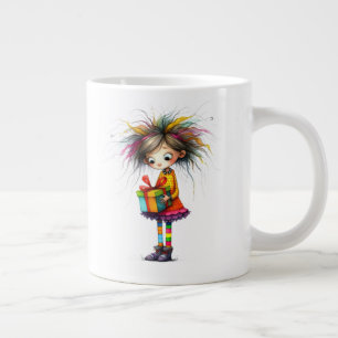 Grande Tasse * 6 Coloré Fantaisiste Noël FILLE Cadeau AP97