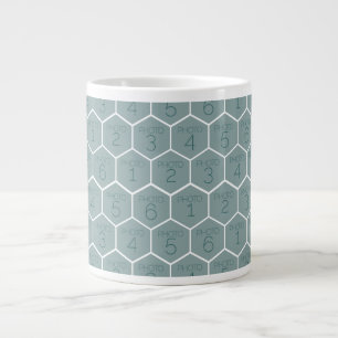 Grande Tasse 6 Photo Collage - funky honeycomb motif - blanc