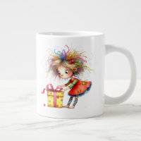 * 7 Coloré Fantaisiste Noël FILLE Cadeau AP97