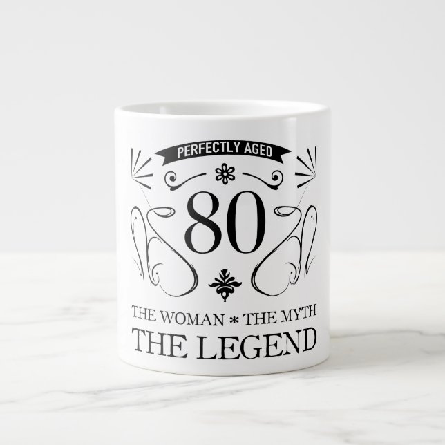Grande Tasse 80e anniversaire pour les femmes (Devant)