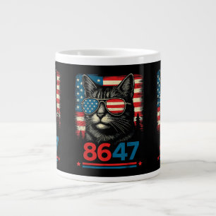 Grande Tasse 8647 86 47 Lunettes de soleil USA Flag Cat Drôle H