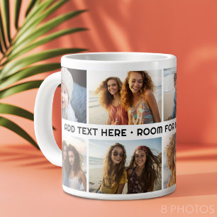 Grande Tasse 8 Collage de photos 1 ligne de texte -- CAN Modifi