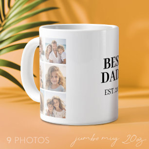 Grande Tasse 9 Collage de photos avec Meilleur Papa et Année
