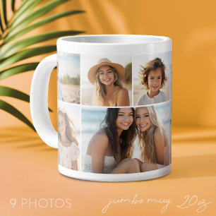 Grande Tasse 9 Collage de photos - Grille blanche moderne et mi