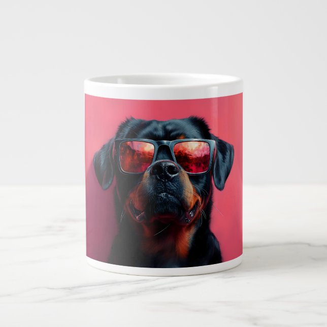 Grande Tasse A cool rottweiler with sunglasses (Devant)