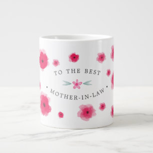 Grande Tasse À la meilleure belle-mère Fleurs roses