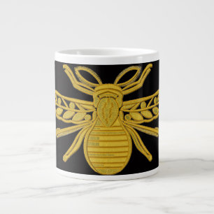 Grande Tasse Abeille dorée royale imitation de broderie