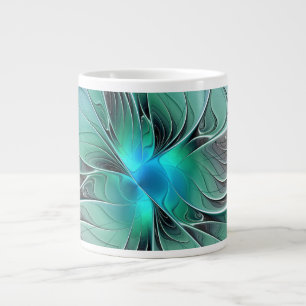 Grande Tasse Abstrait De Bleu, Art Fractal Moderne
