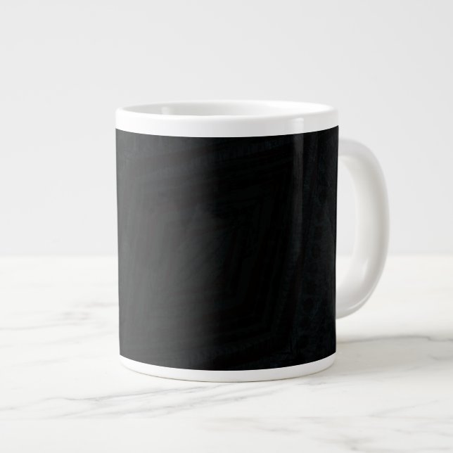 Grande Tasse Acceptation | Texture géométrique foncée (Devant droit)