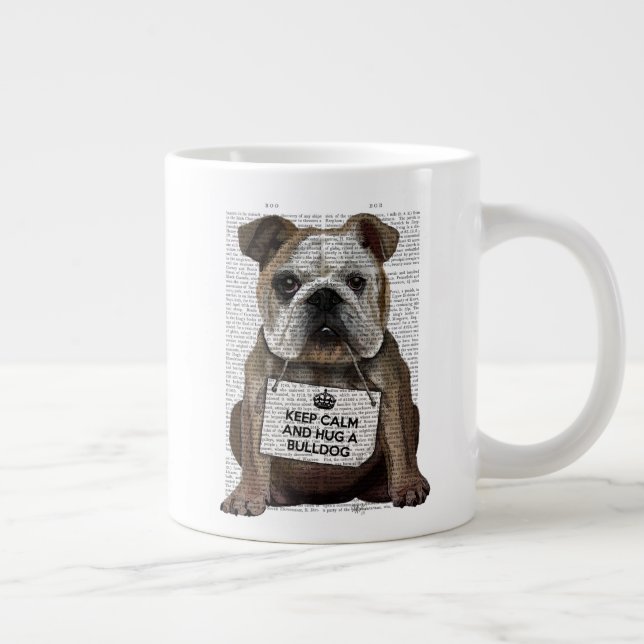 Grande Tasse Accrochez un Bulldog (Droite)