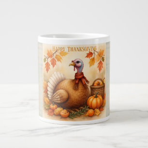 Grande Tasse Action de grâce, Dinde vintage Joyeux Thanksgiving