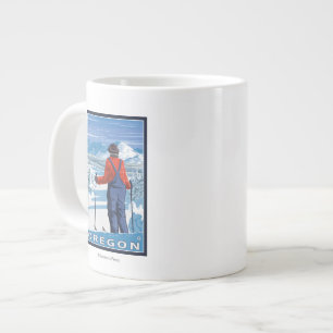 Grande Tasse Admirer un skieur - Affiche Vintage voyage
