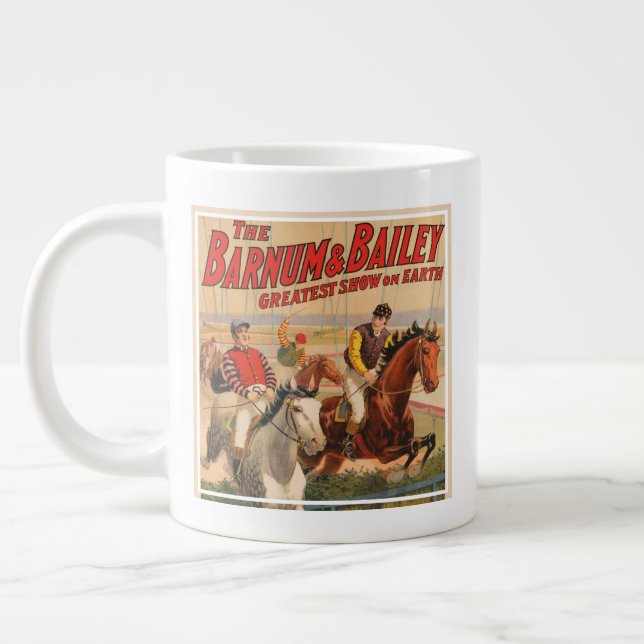 Grande Tasse Affiche De Cirque De Jockeys Sur Les Chevaux Qui S (Gauche)