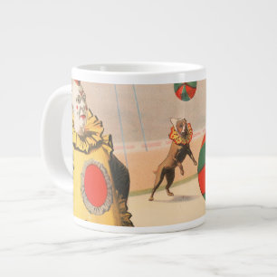 Grande Tasse Affiche De Cirque Montrant Des Clowns Avec Des Chi
