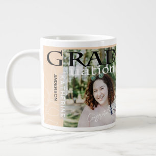 Grande Tasse Affiche de fin d'études stylisée Photo Beige