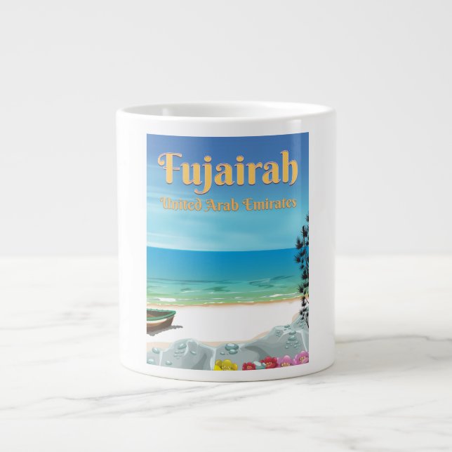 Grande Tasse Affiche de plage de Fujairah Émirats Arabes Unis (Devant)