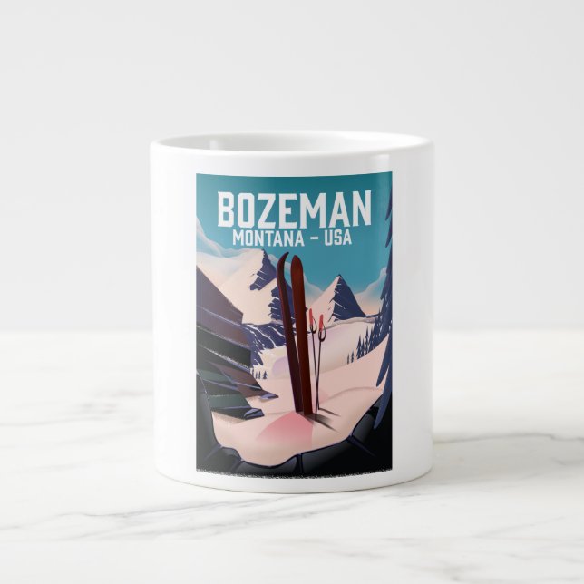 Grande Tasse Affiche de ski Bozeman Montana (Devant)