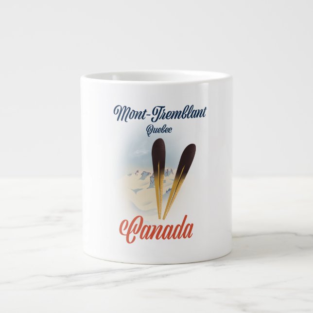Grande Tasse Affiche de ski Mont-Tremblant Québec. (Devant)