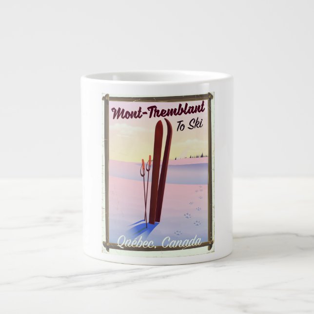 Grande Tasse Affiche de ski Québec Mont-Tremblant. (Devant)