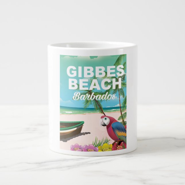 Grande Tasse Affiche de vacances de Gibbes Beach Barbade (Devant)