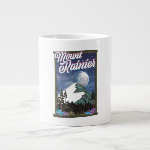 Grande Tasse Affiche de vacances du mont Rainier.