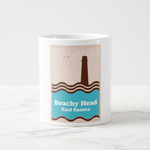 Grande Tasse Affiche de voyage à Beachy head Sussex de l'Est
