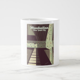 Grande Tasse Affiche de voyage à Manhattan New York City.