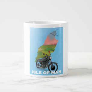 Grande Tasse Affiche de voyage à moto sur l'île de Man