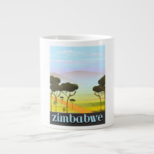 Grande Tasse Affiche de voyage au Zimbabwe (Devant)