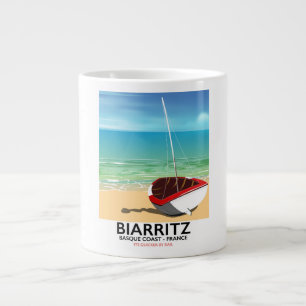 Grande Tasse Affiche de voyage de Biarritz France Beach