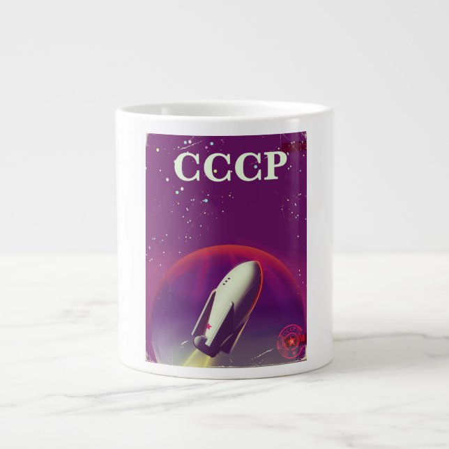 Grande Tasse affiche de voyage de la course spatiale soviétique (Devant)