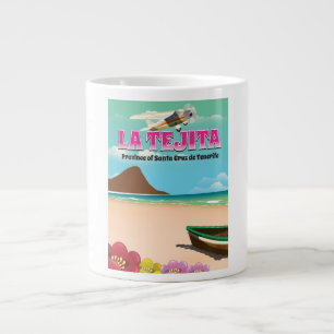 Grande Tasse Affiche de voyage de la plage de La Tejita Tenerif