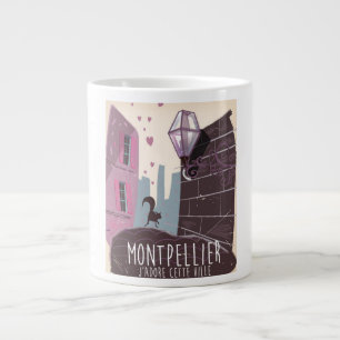 Grande Tasse Affiche de voyage de la ville de Montpellier Franc