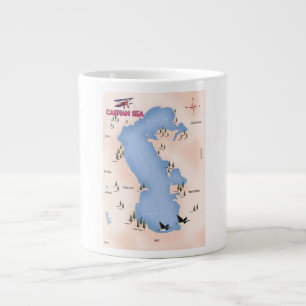 Grande Tasse Affiche de voyage de style vintage de la mer Caspi