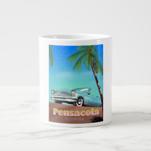 Grande Tasse Affiche de voyage de style vintage de Pensacola, F