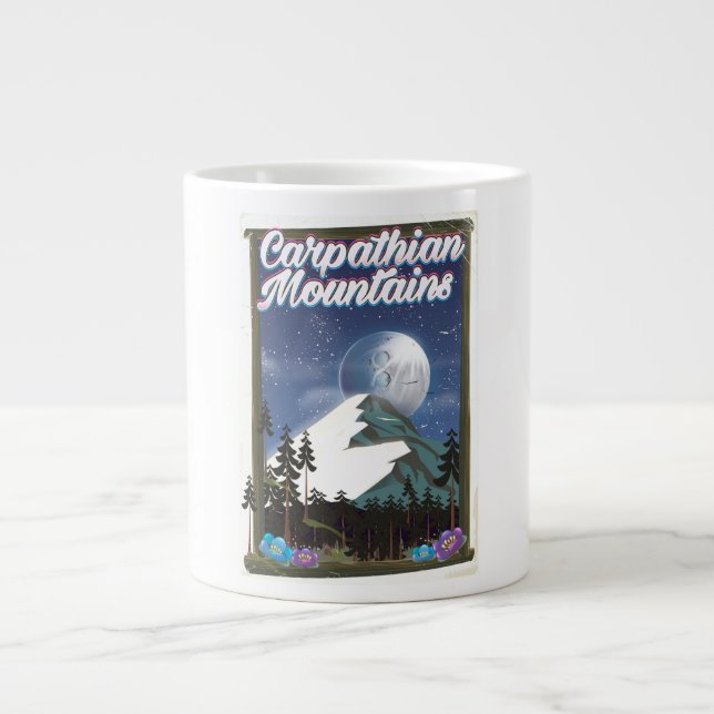 Grande Tasse Affiche de voyage des monts Carpates (Devant)