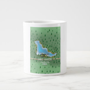 Grande Tasse Affiche de voyage du lac de Varèse, Lombardie, Ita