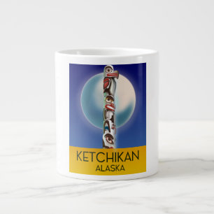 Grande Tasse Affiche de voyage Ketchikan Alaska Totem Pole